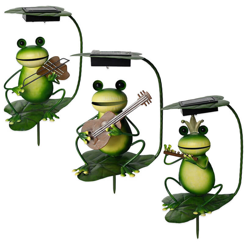 GardenFrog solcelledrevet dekorativ lyktestolpe - Morsom hagelampe
