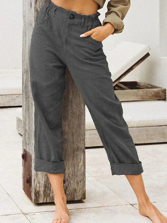 Lovise - Uanstrengt eleganse og komfortable culottes i lin med høy midje