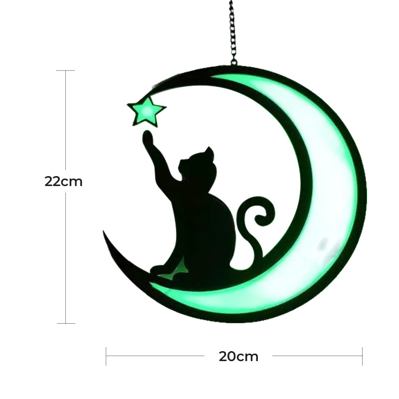 MysticPaws katt og halvmåne-lampe - magisk stemningslys for koselig innredning