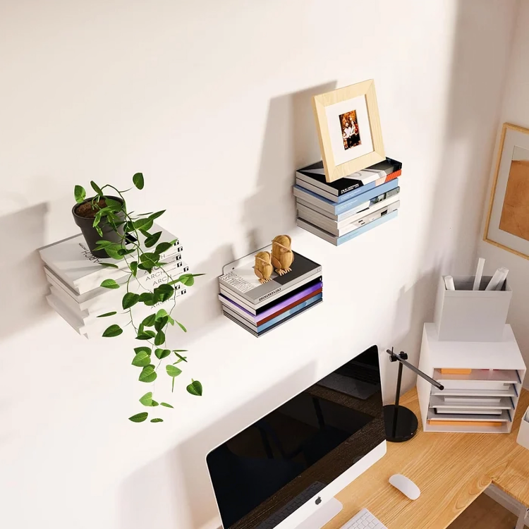 FloatBook – Usynlige flytende hyller for plassbesparende veggdisplay