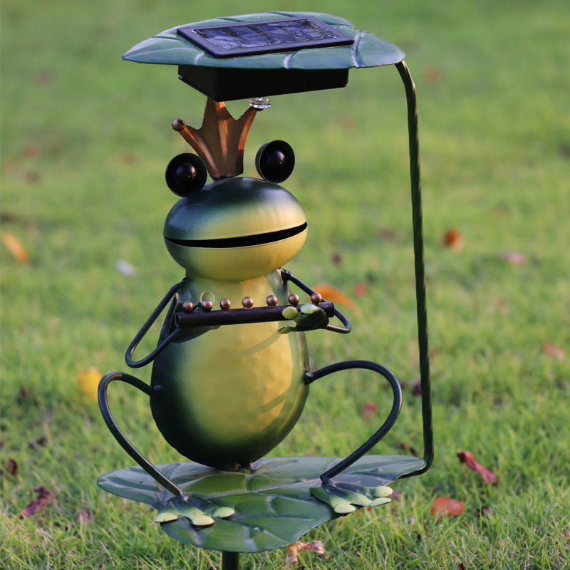 GardenFrog solcelledrevet dekorativ lyktestolpe - Morsom hagelampe