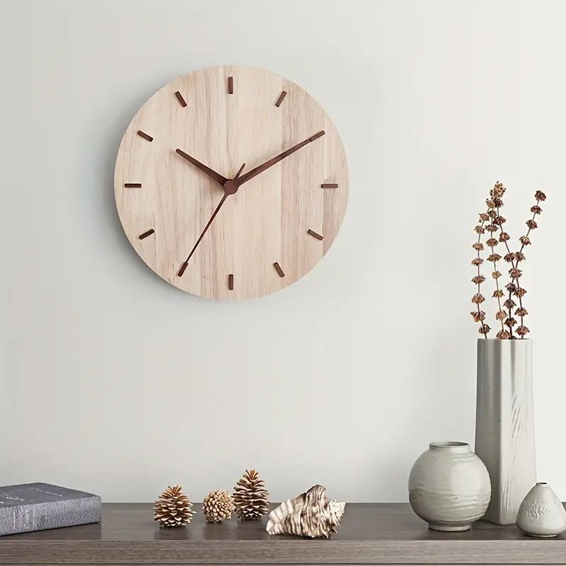 TimeMode - Minimalistisk rund veggklokke i tre