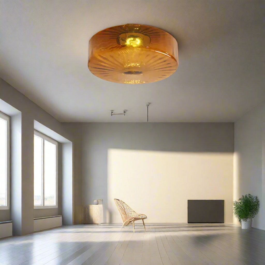 GlowSphere - Teksturert ravfarget glass innfelt taklampe