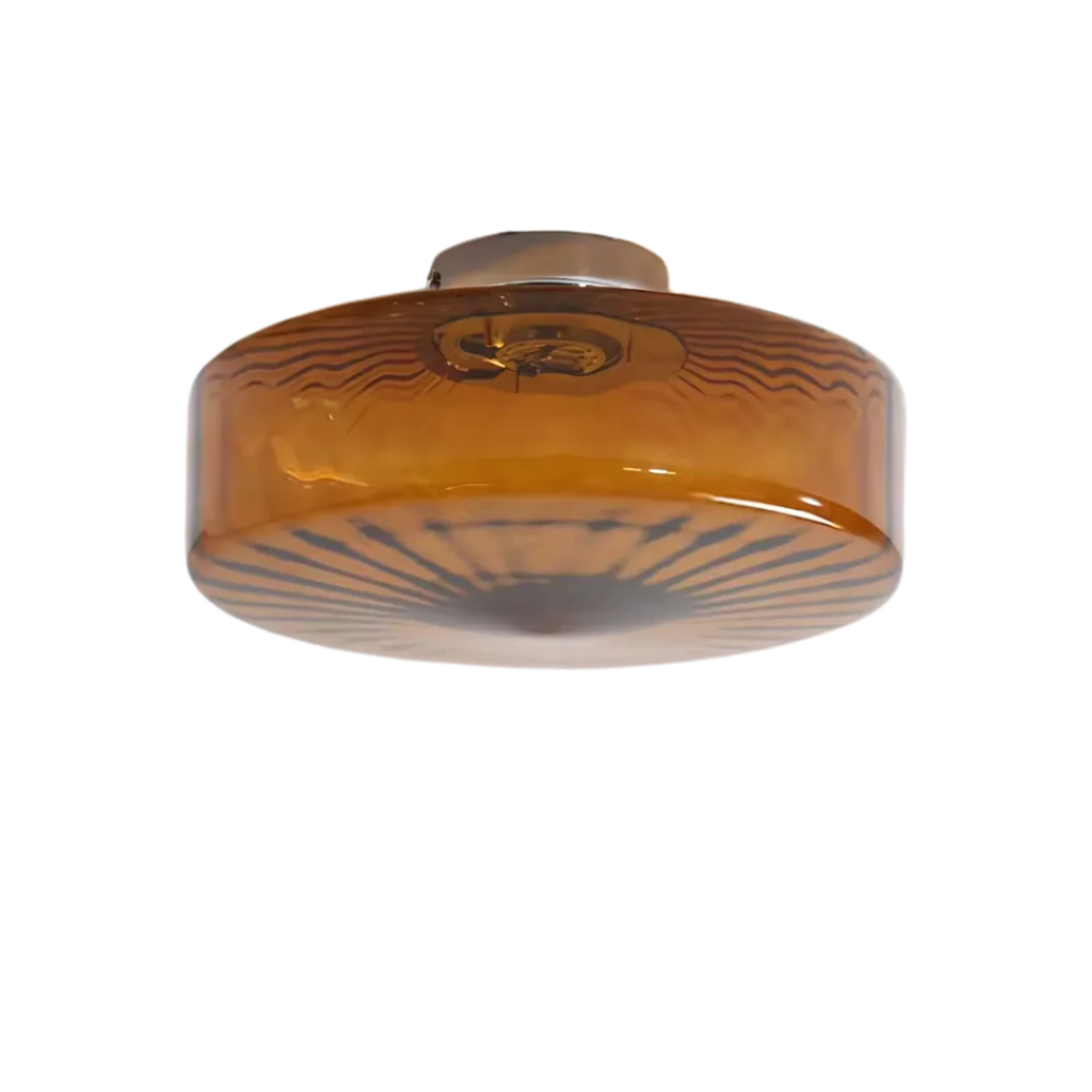 GlowSphere - Teksturert ravfarget glass innfelt taklampe