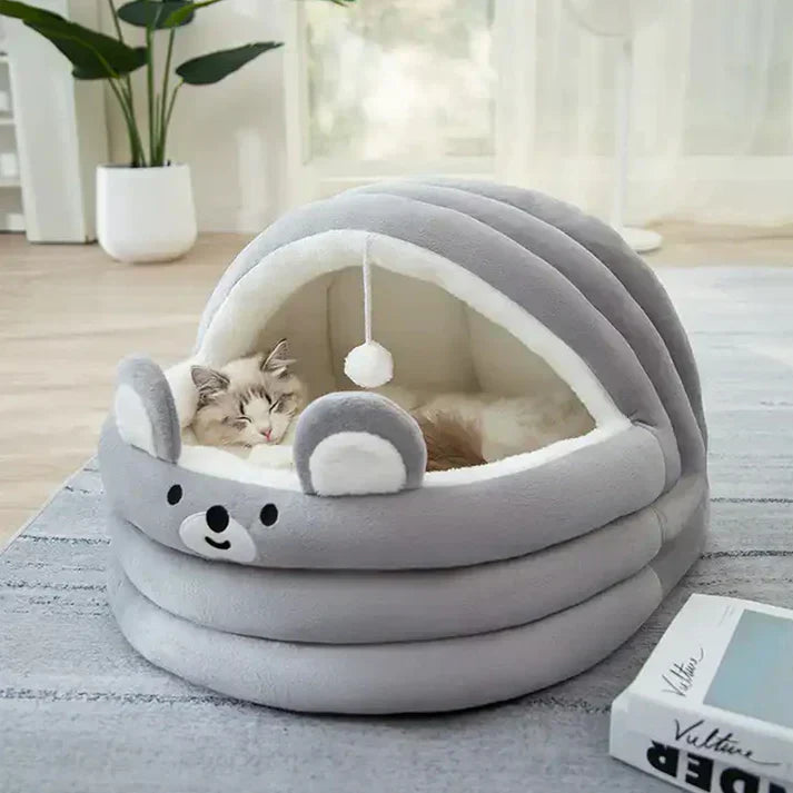CozyCave - Dyreseng med hette for katter og små hunder