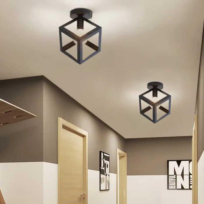 GeoGlow - Minimalistisk, geometrisk taklampe i kubeform