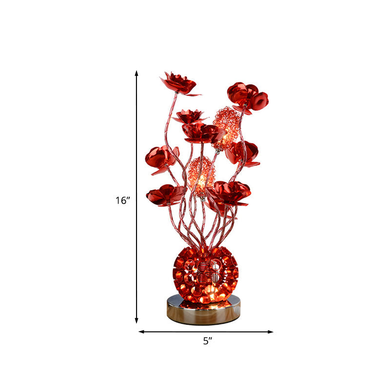 Curverose – Elegant LED-bordlampe med rød rose