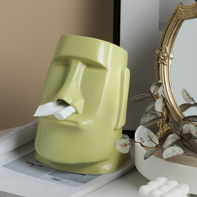 StatueTissue - finurlig Moai-skjerfholder for stilige rom