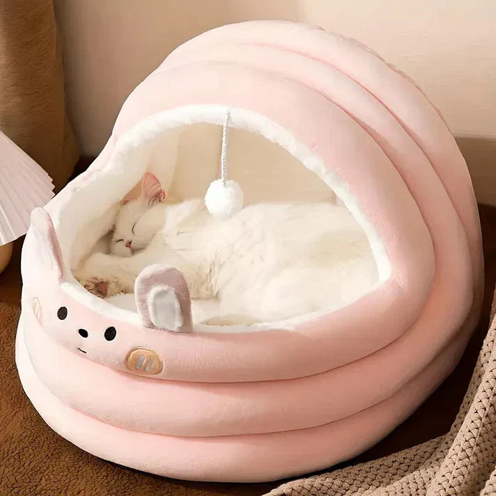 CozyCave - Dyreseng med hette for katter og små hunder