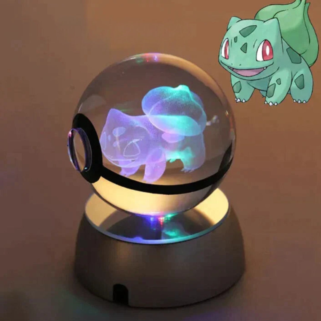PokéGlow - Krystallkule Ikoniske Pokémon Figurer LED-lampe