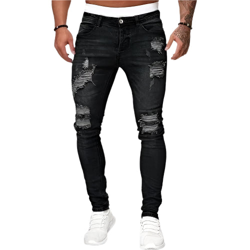 Patrick - Jean skinny essentiel pour homme avec un ourlet rugueux