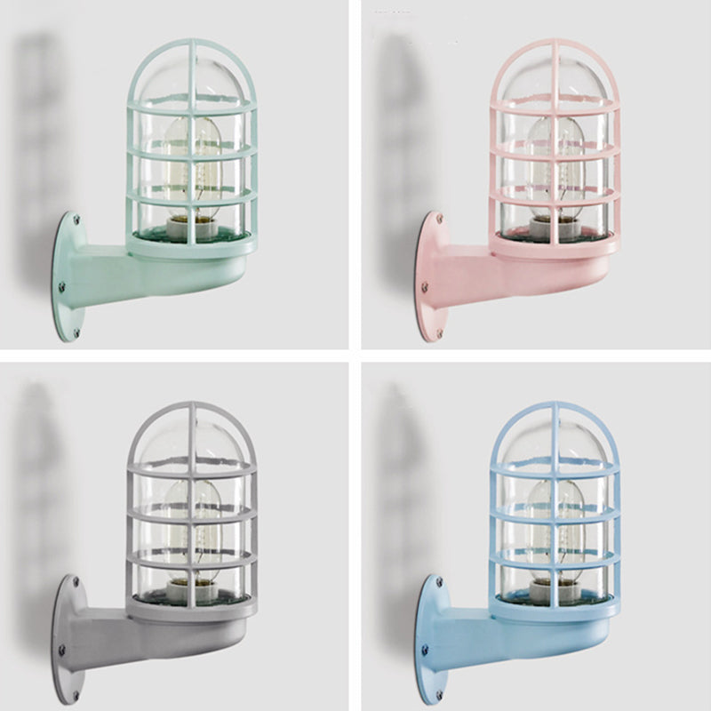CageGlow - Industriell vegglampe med feste i klart glass