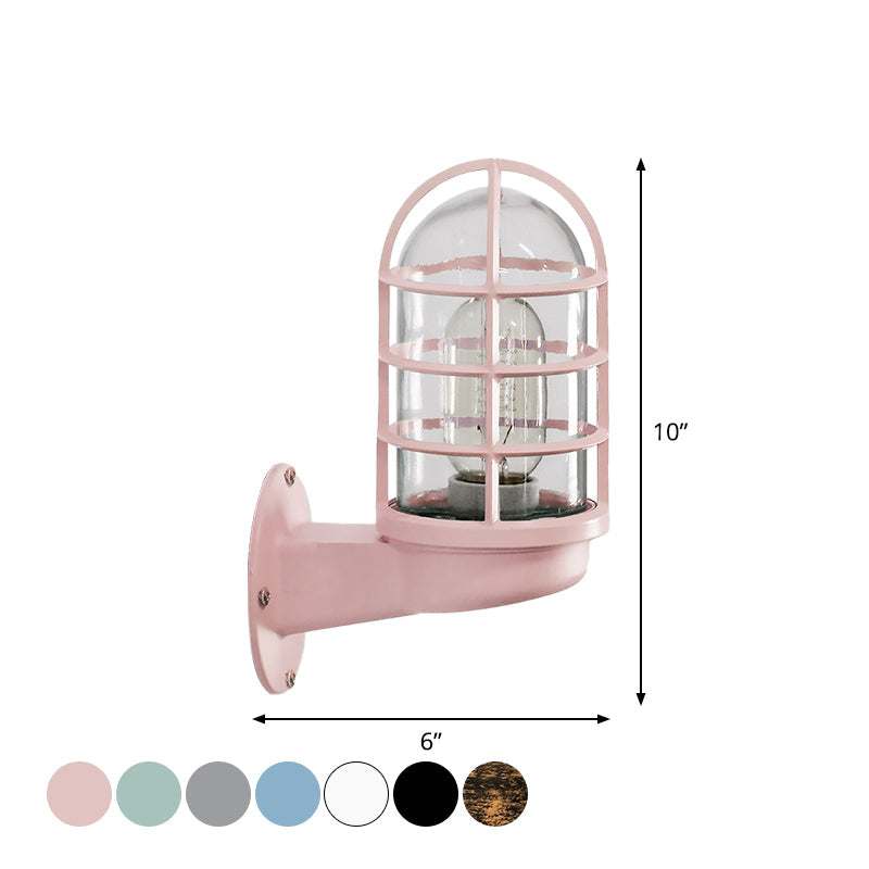 CageGlow - Industriell vegglampe med feste i klart glass