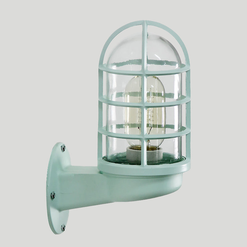 CageGlow - Industriell vegglampe med feste i klart glass