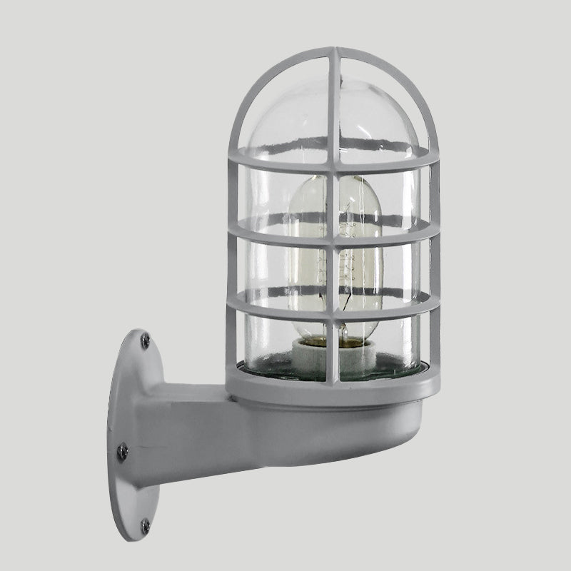 CageGlow - Industriell vegglampe med feste i klart glass