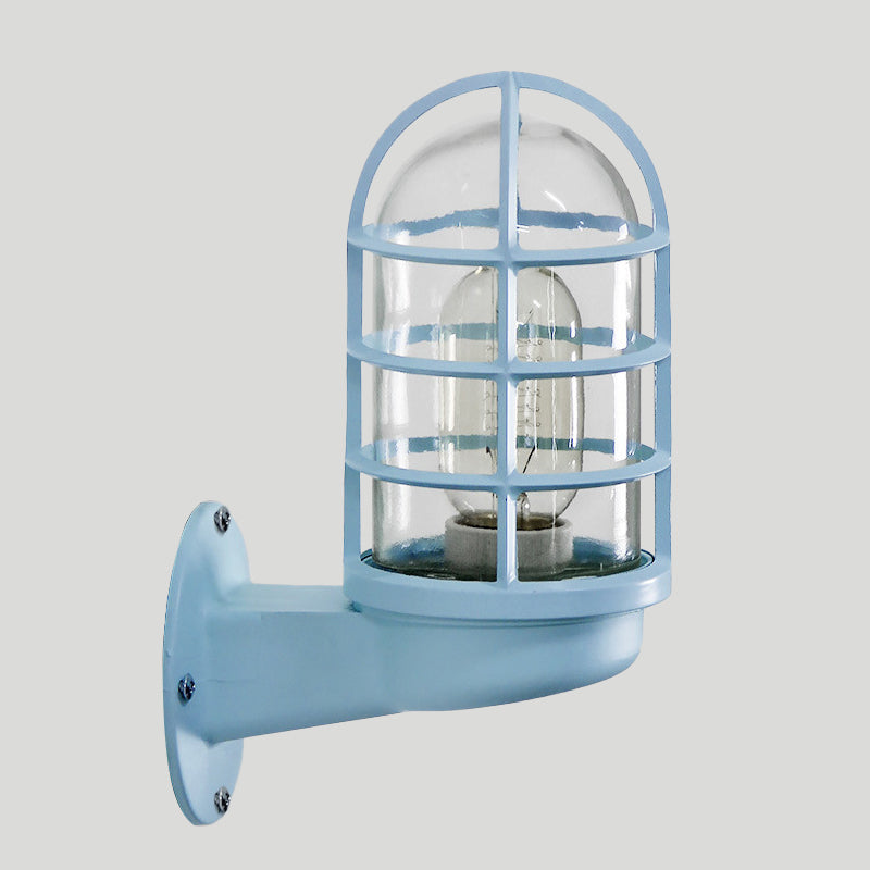 CageGlow - Industriell vegglampe med feste i klart glass