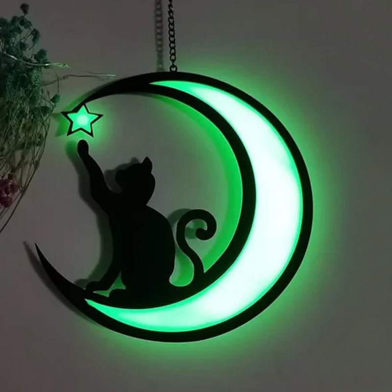 MysticPaws katt og halvmåne-lampe - magisk stemningslys for koselig innredning