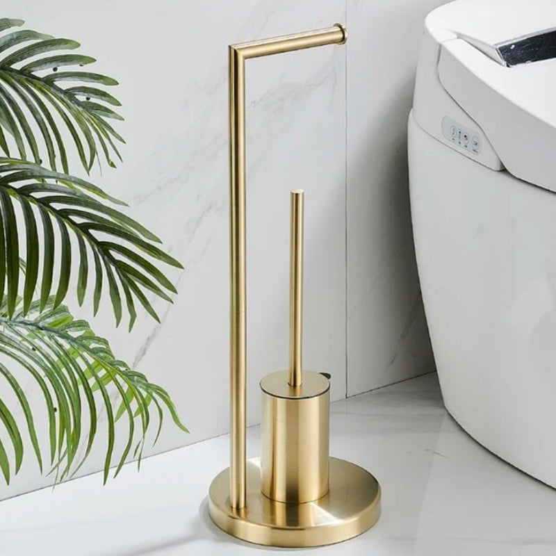 CleanStand frittstående toalettpapirholder med kjøkkenbørste
