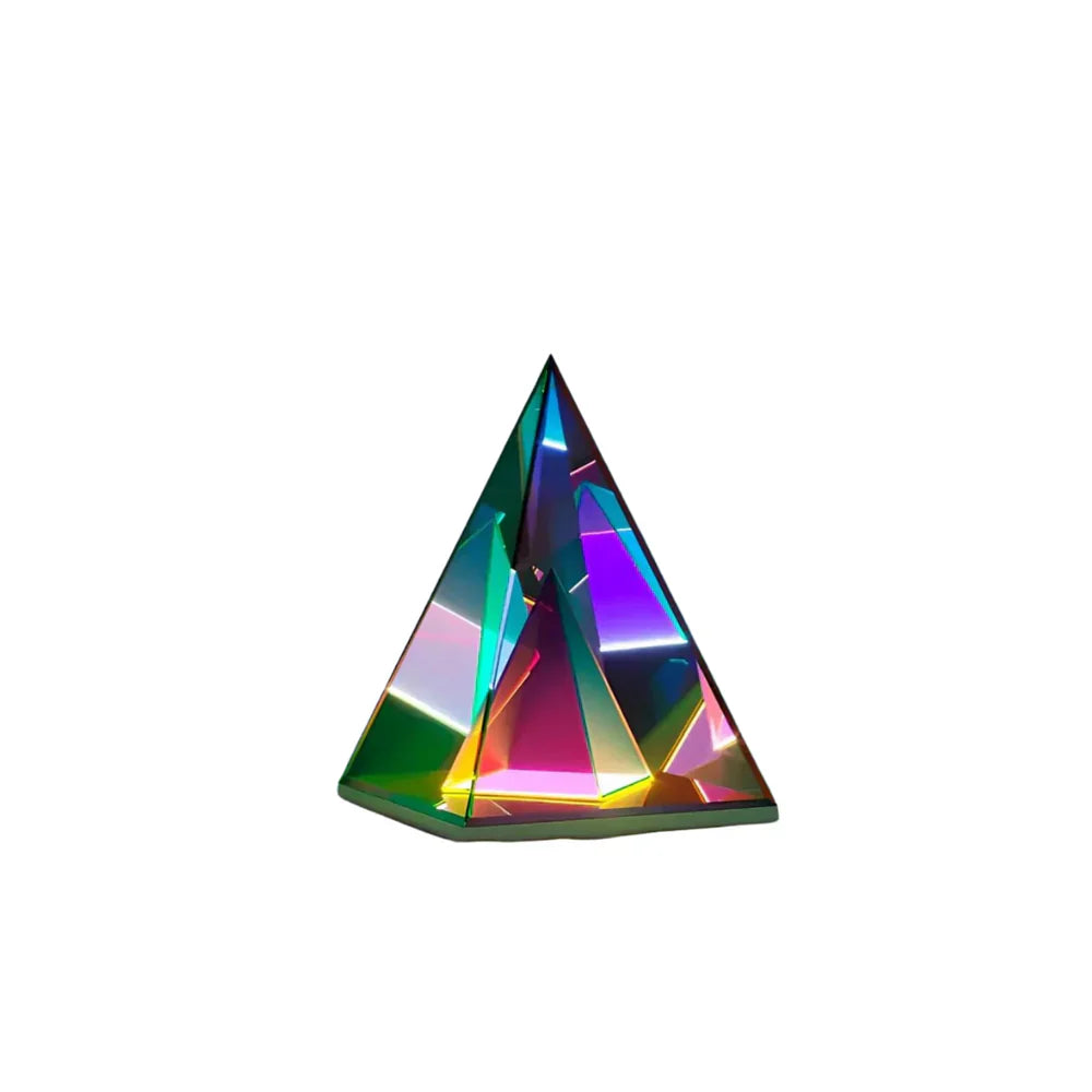 LumiPyramid – Pyramidelampe med iriserende farger som endrer seg