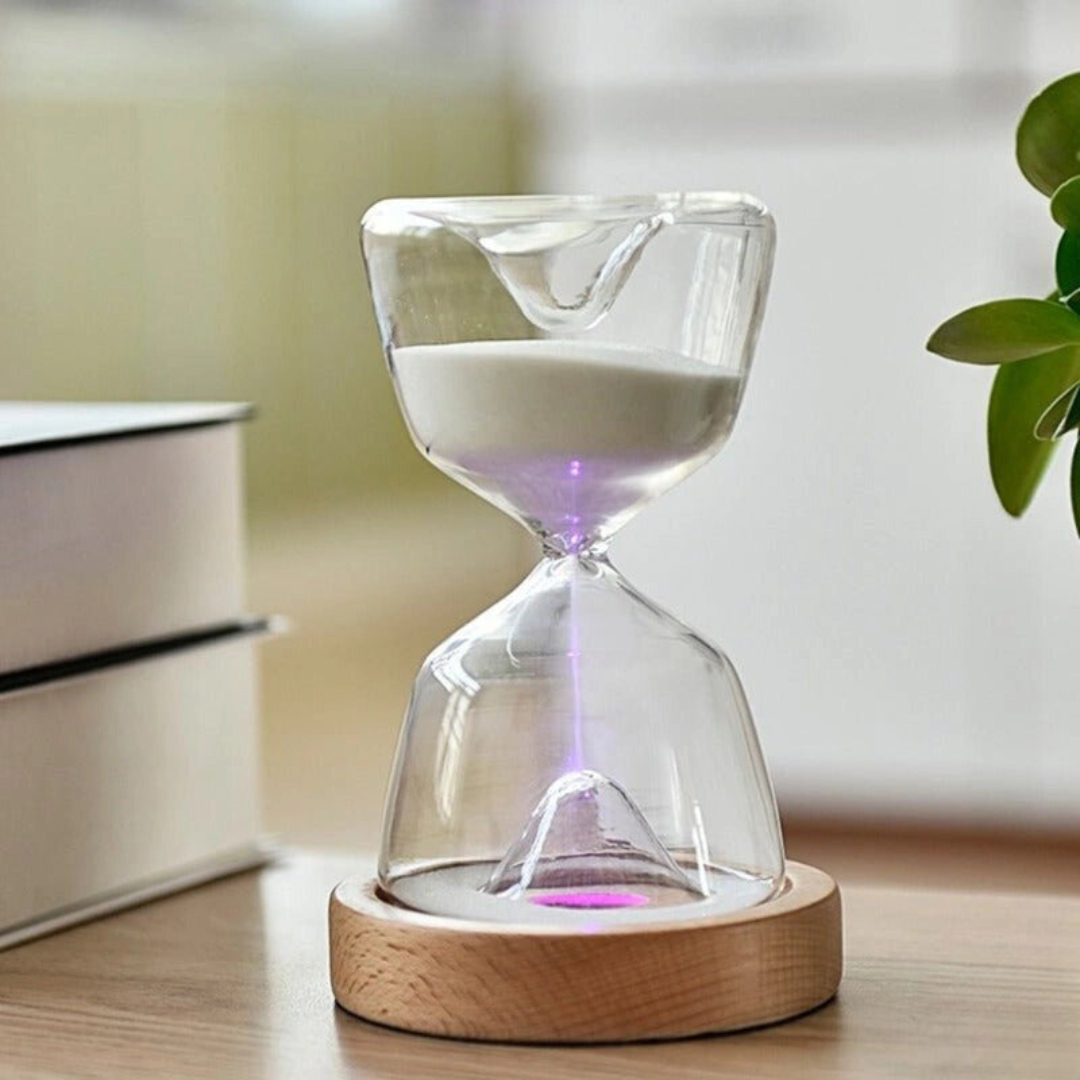 GlowTime fjernstyrt timeglass – Magisk timer med flerfargede LED-lys