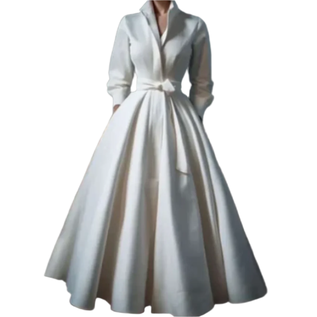 Alexia - Elegante, langermet A-linjeformet kjole