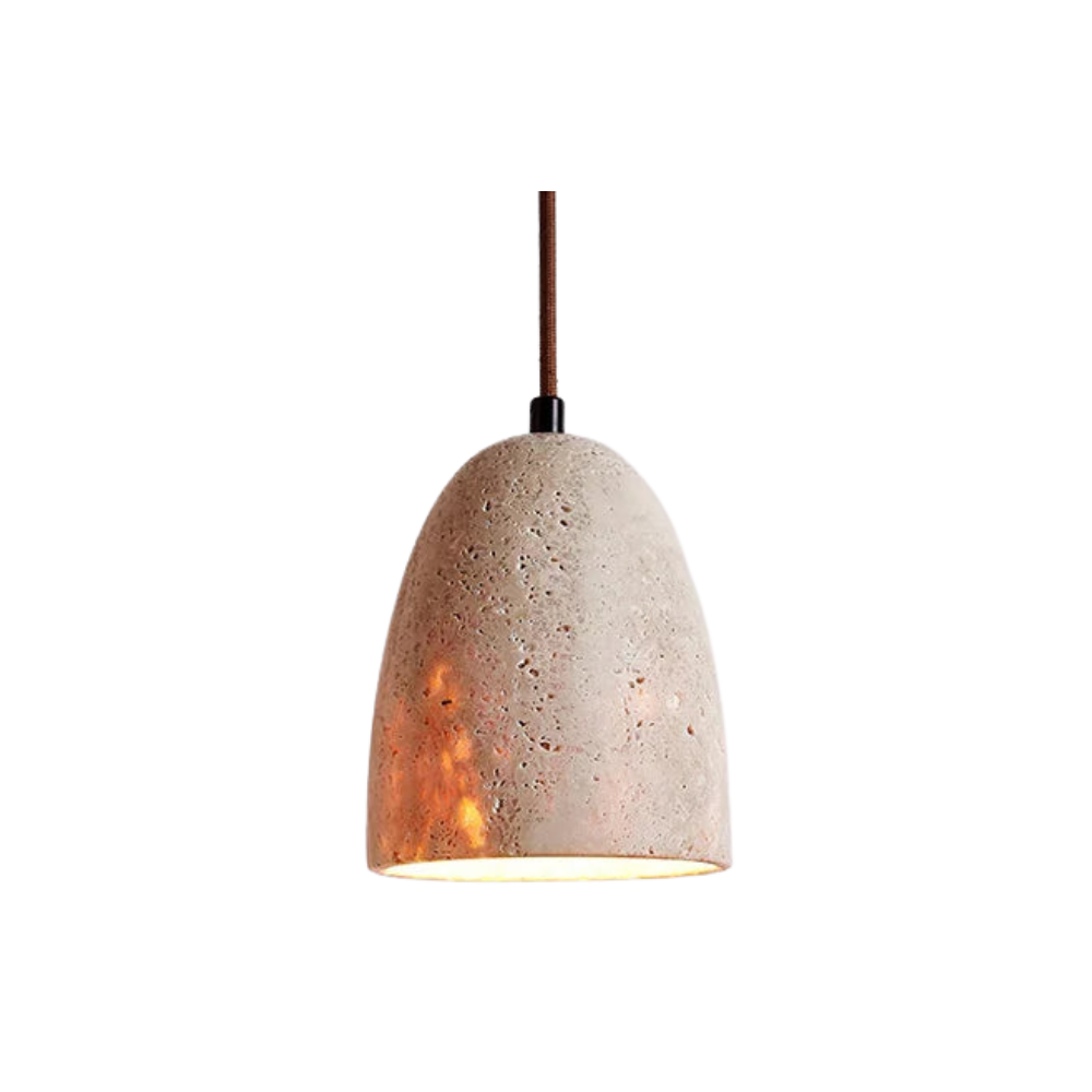 TerraLume - Taklampe med naturlig tekstur av stein og varm belysning