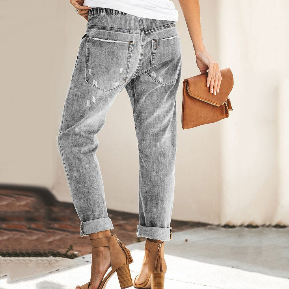 DenimEase – Moderne jeans for kvinner med elastisk linning