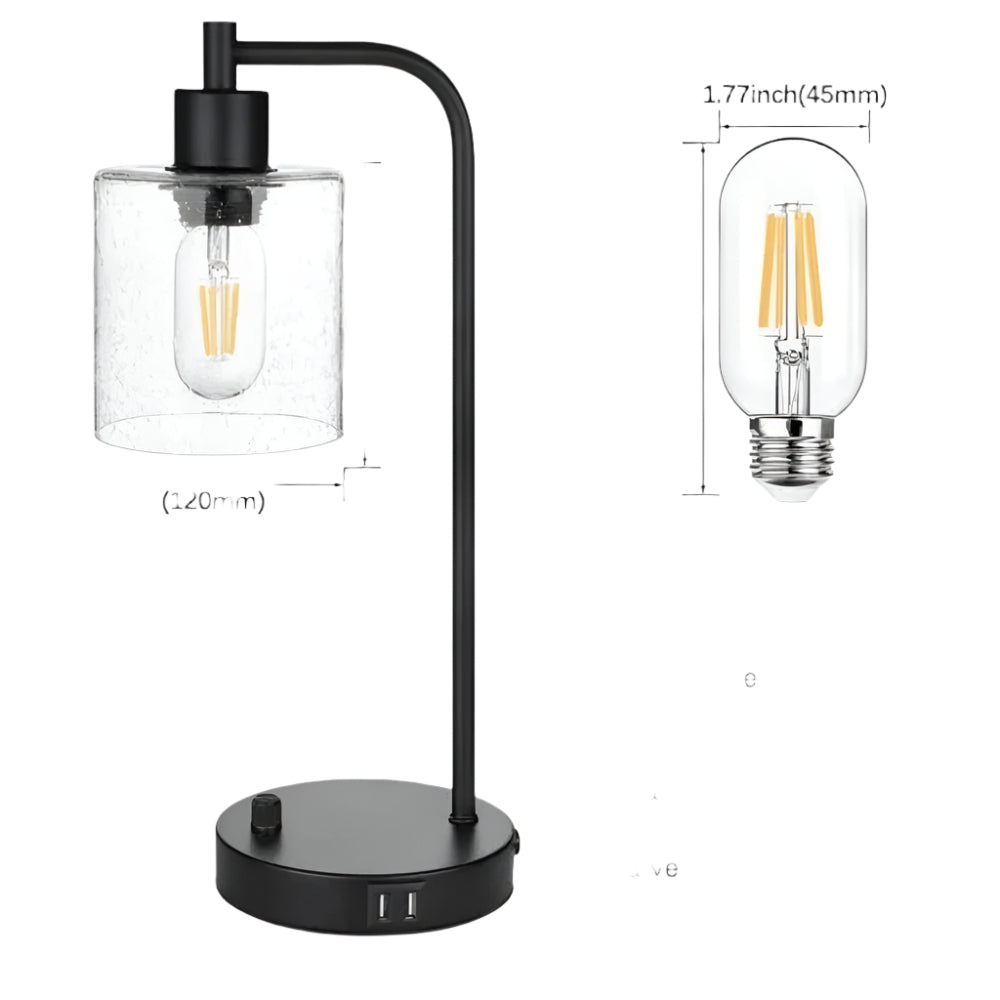 ClarityCharge LED-skrivebordslampe – Moderne glasslampe