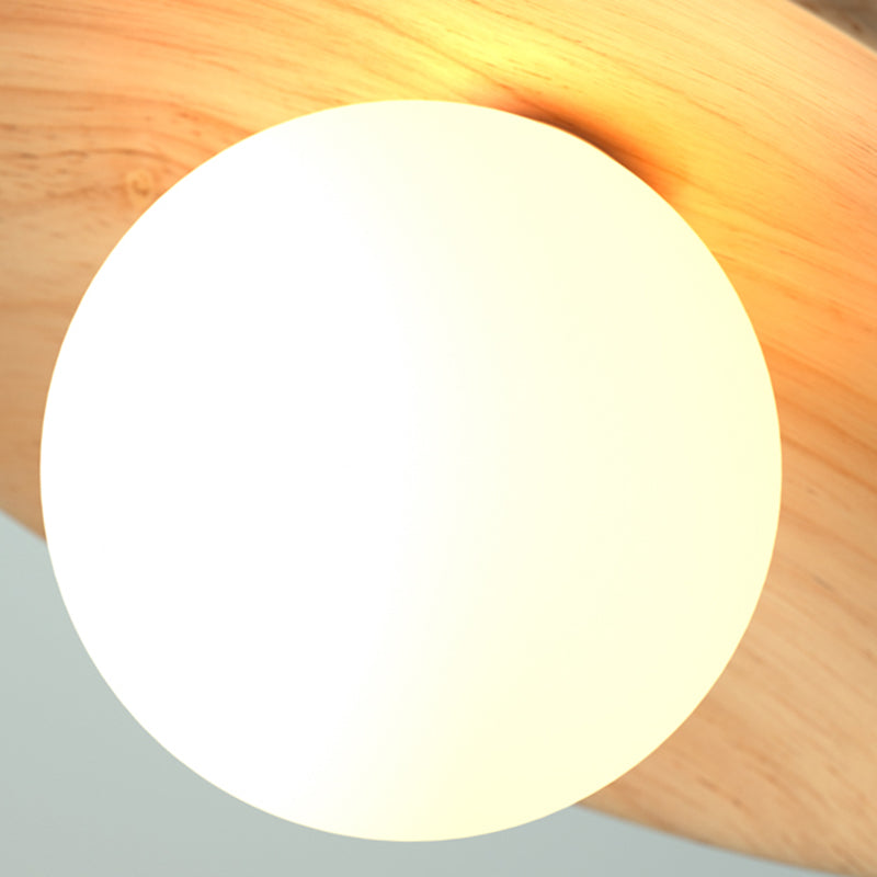 CeilingLight - Midt-tallet moderne tre og Globe innfelt armatur