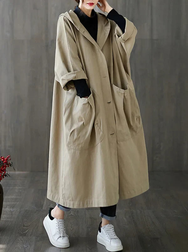 Audrey trenchcoat med hette