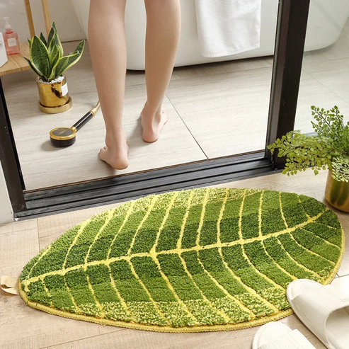 LeafLuxe- Oval dørmatte Naturinspirert plysjteppe