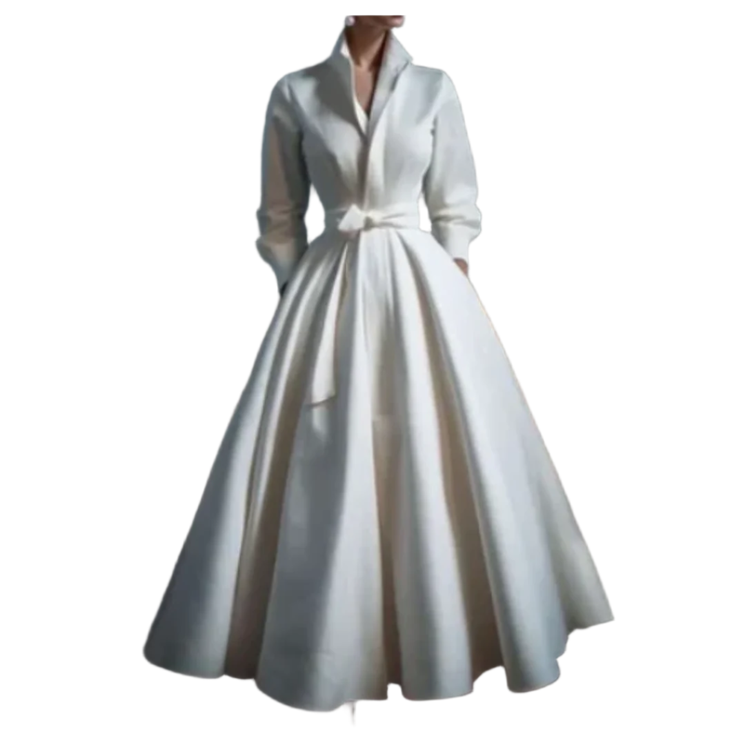 Alexia - Elegante, langermet A-linjeformet kjole