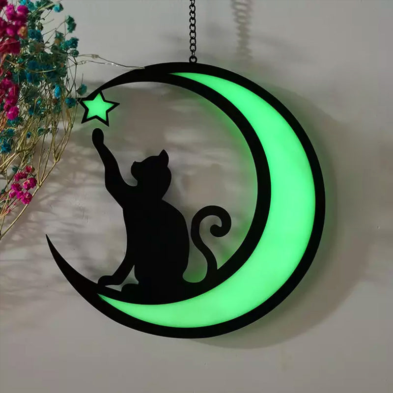 MysticPaws katt og halvmåne-lampe - magisk stemningslys for koselig innredning
