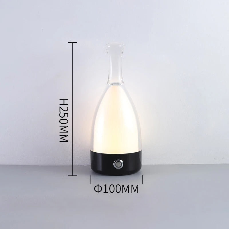 LuminaBottle - Berøringsstyrt flaskeformet bordlampe med USB-lader