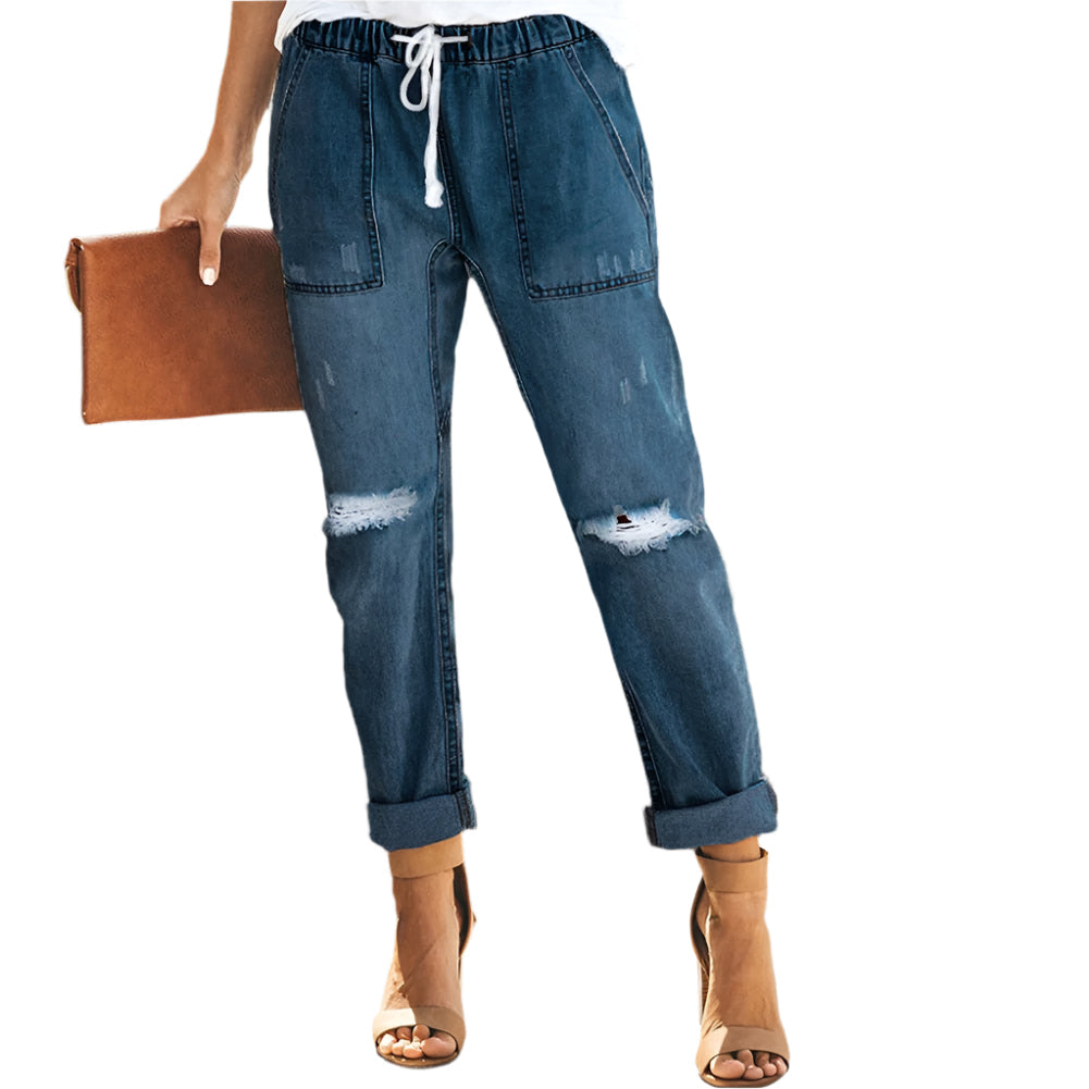 DenimEase – Moderne jeans for kvinner med elastisk linning