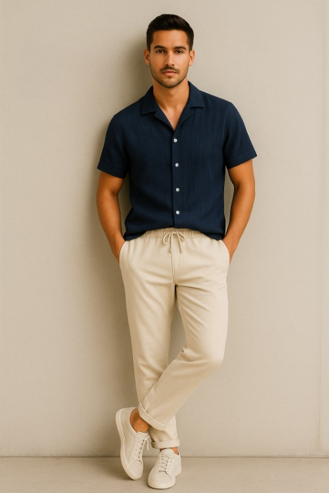 Troy – Herresett med sommerskjorte og -bukser i lin – Summer Chic