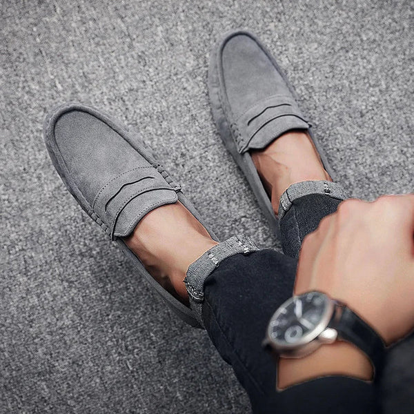 Jacob - Klassiske loafers i semsket skinn for menn