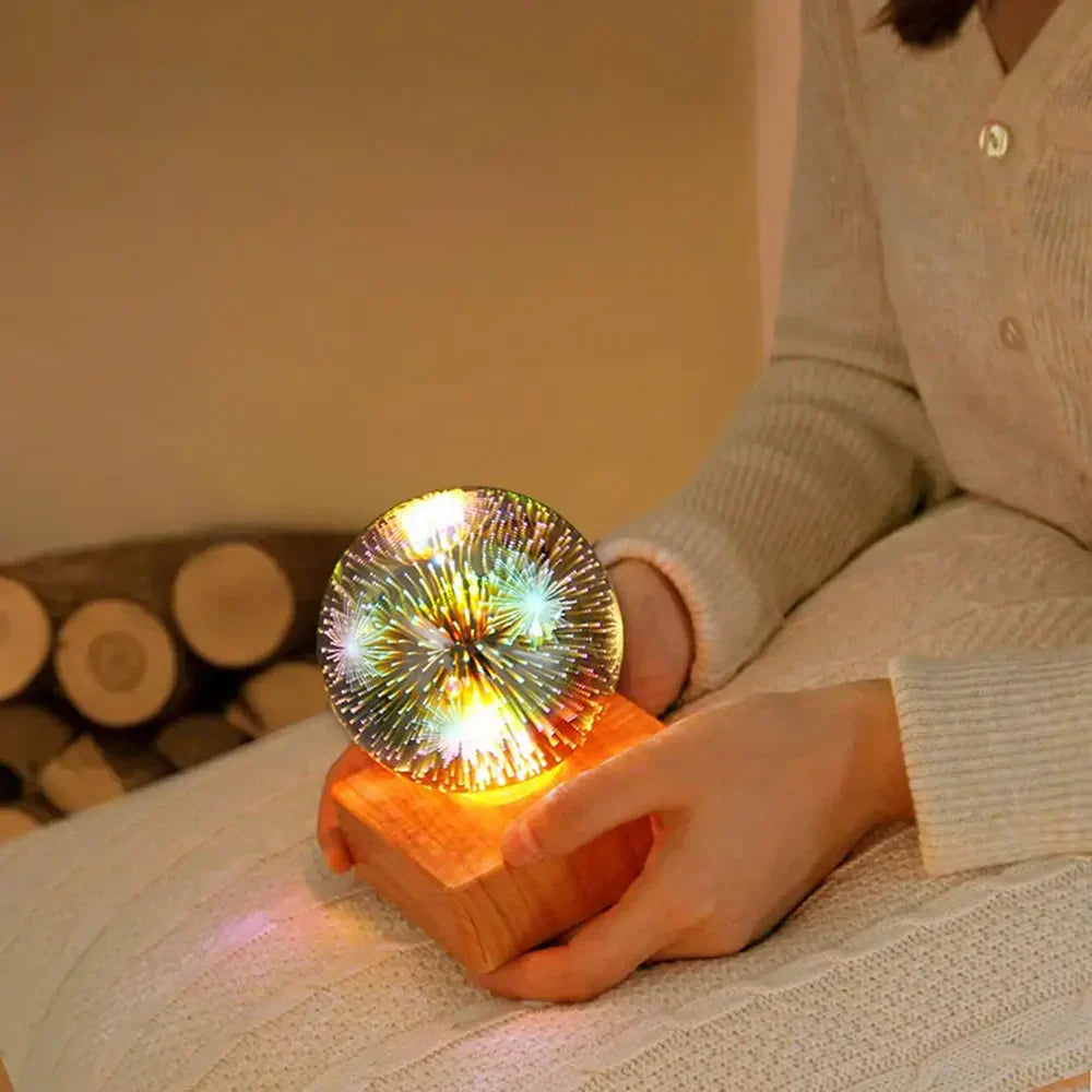 GlowSphere USB-krystallkule-lampe - magisk atmosfære på soverommet