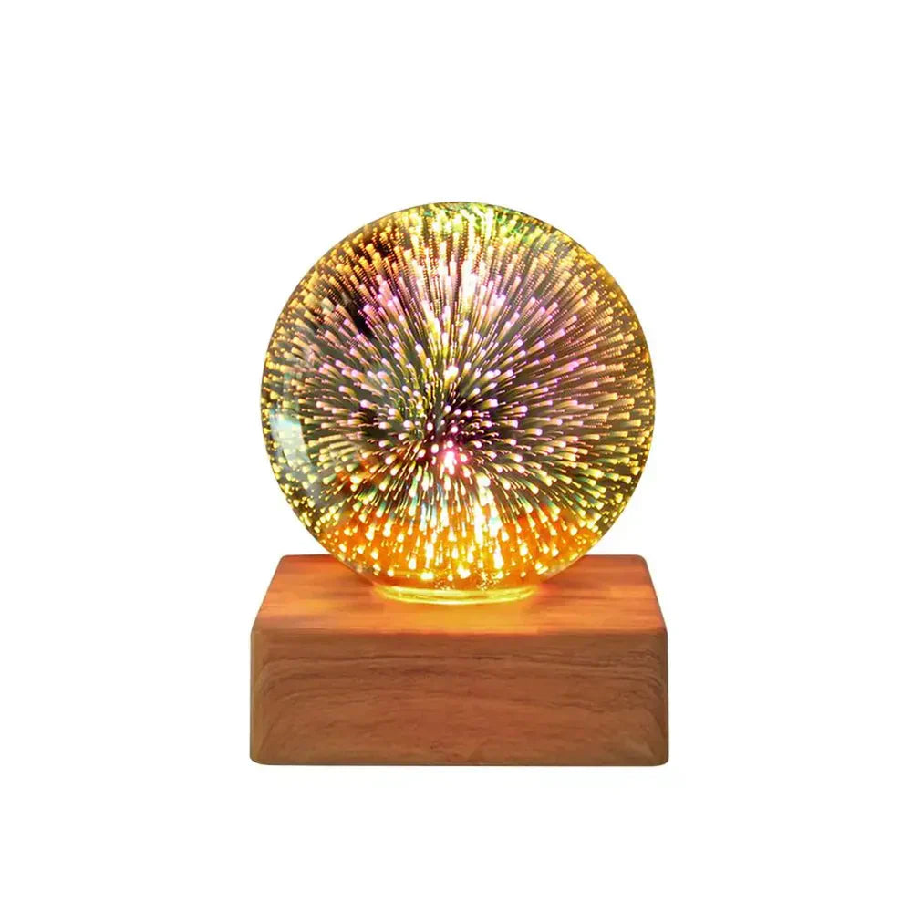GlowSphere USB-krystallkule-lampe - magisk atmosfære på soverommet