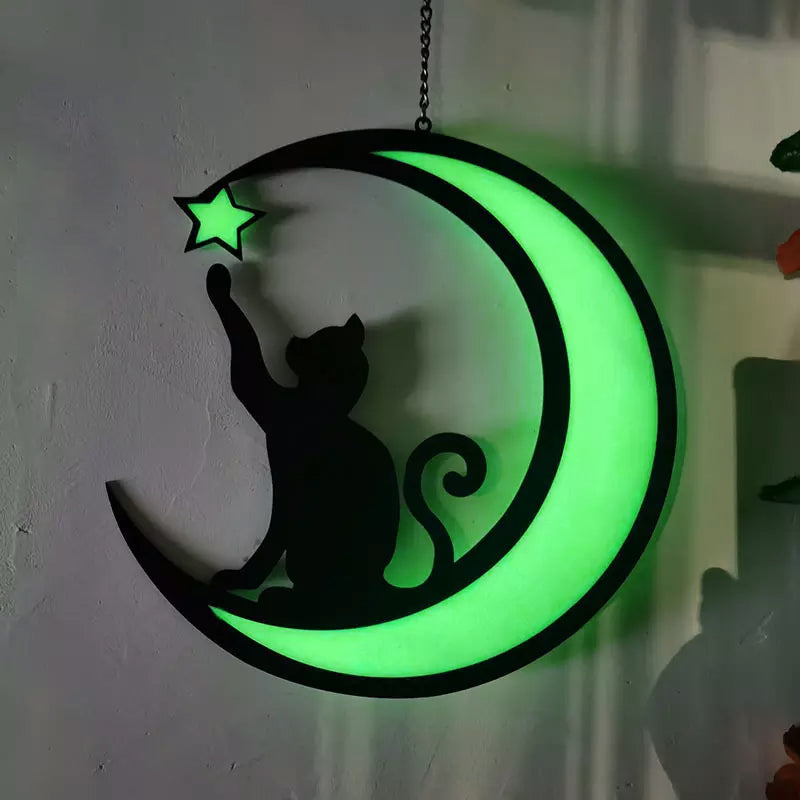 MysticPaws katt og halvmåne-lampe - magisk stemningslys for koselig innredning