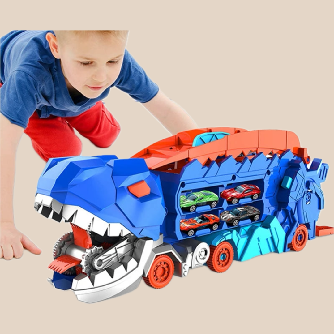 RexHaul - Dinosaurbærerleke med 6 dinosaurfigurer, solid konstruksjon, fantasifull moro