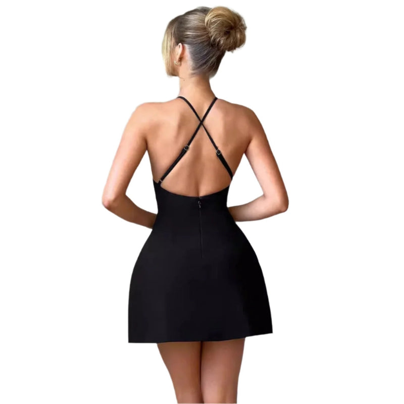 Zarella - justerbar minikjole med halterneck
