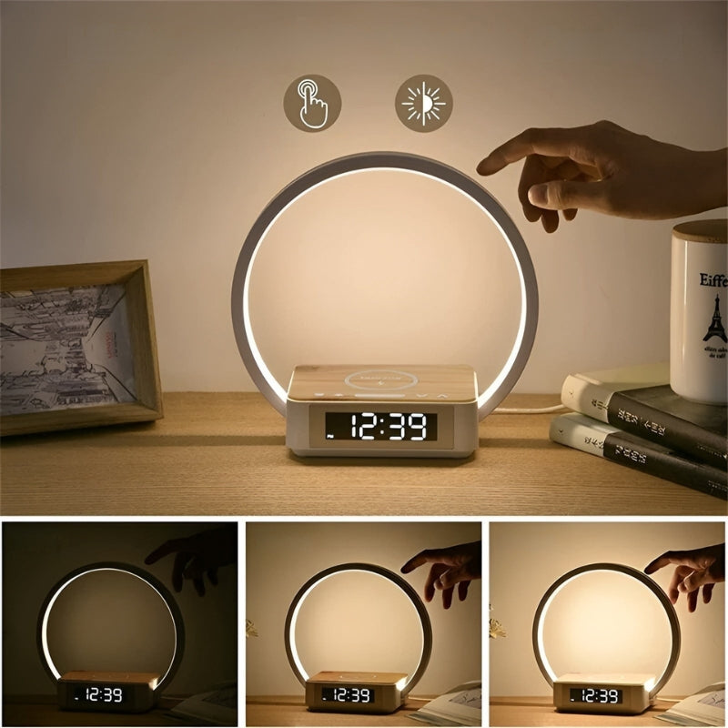 LumaDock - Smart skrivebordslampe med trådløs lading og vekkerklokke