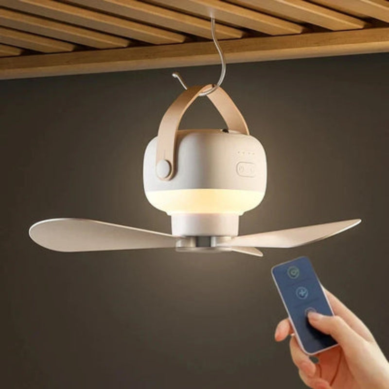BreezeGlow – Bærbar takvifte med LED-lys og Bluetooth-høyttaler