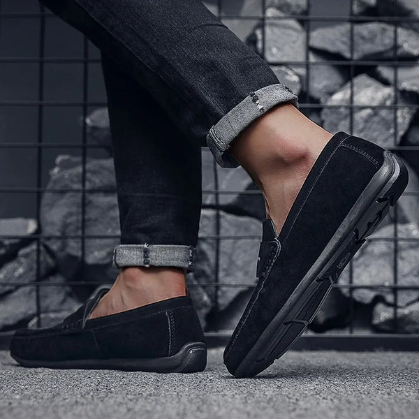 Jacob - Klassiske loafers i semsket skinn for menn