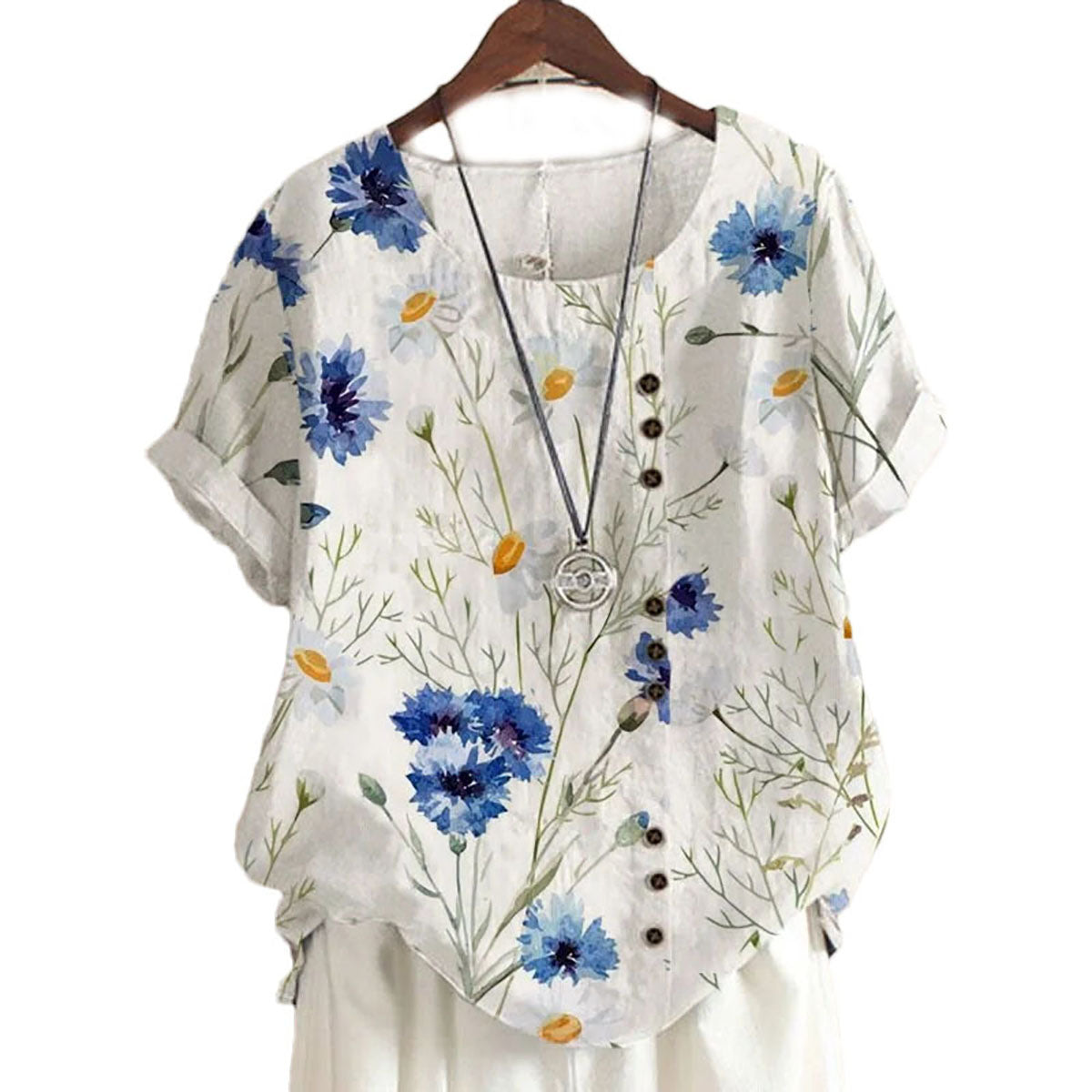 Elora - Elegant bluse med blomstertrykk for kvinner