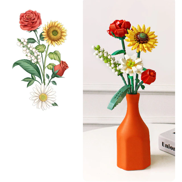 FloraBloom - 3D-blomsterbukett for rolige rom