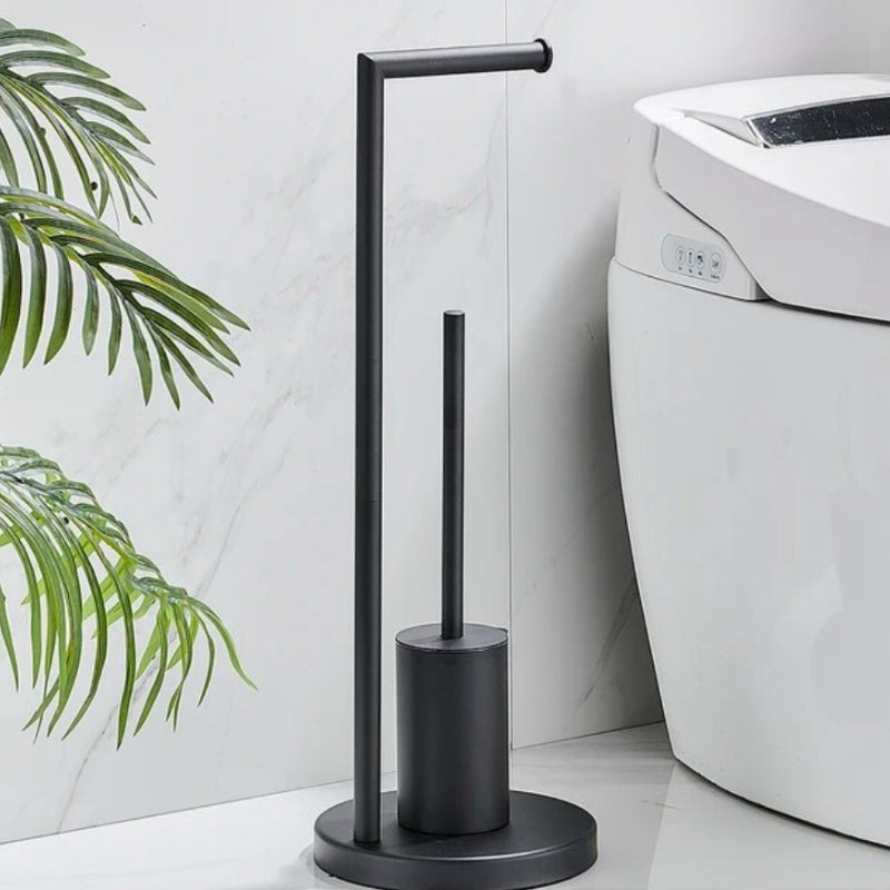 CleanStand frittstående toalettpapirholder med kjøkkenbørste