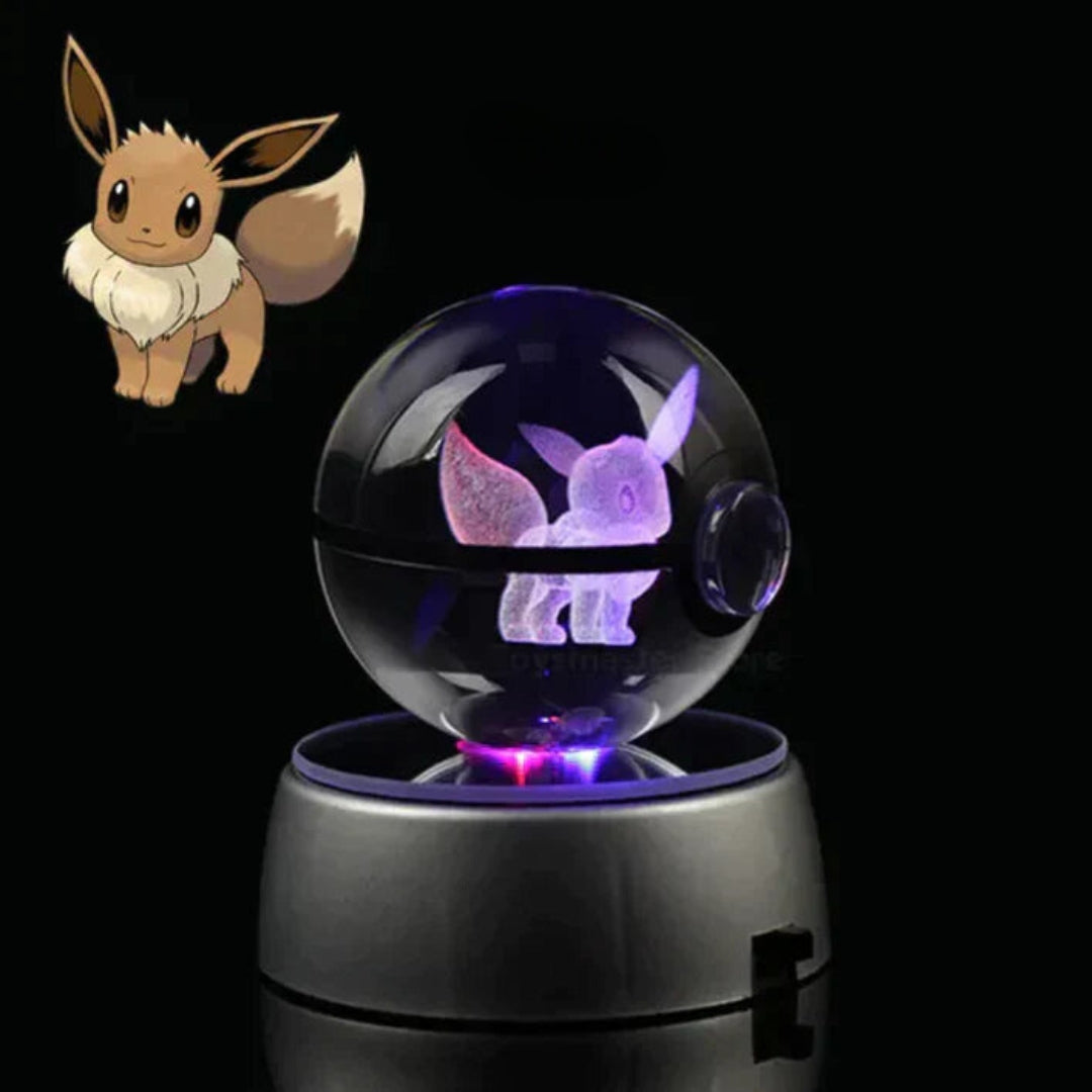 PokéGlow - Krystallkule Ikoniske Pokémon Figurer LED-lampe