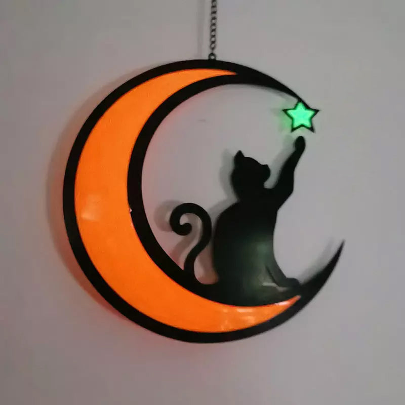 MysticPaws katt og halvmåne-lampe - magisk stemningslys for koselig innredning